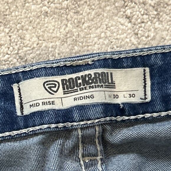 Rock & Roll Jeans Womens 30x30 Mid Rise Riding Western Rodeo Cowgirl Bootcut - Picture 4 of 9